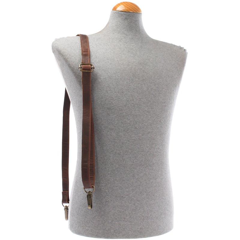 Leconi Trageriemen Leder Braun Schmal 150cm LEC-R4