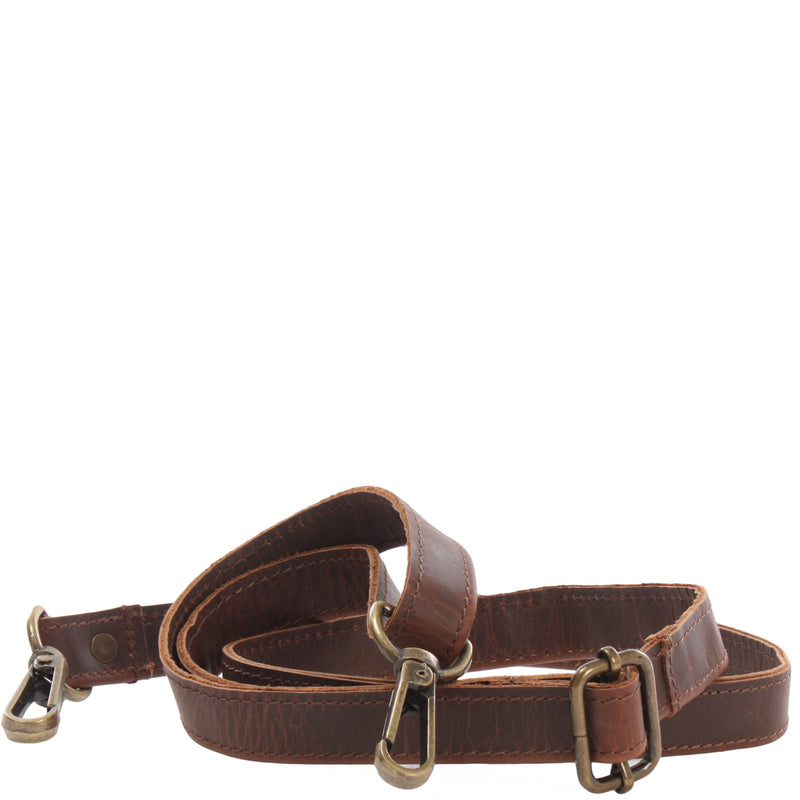 Leconi Trageriemen Leder braun schmal 150cm LEC-R4