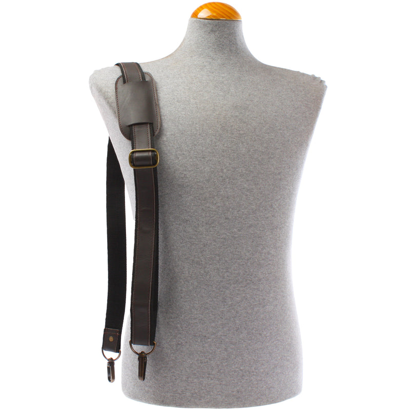 Leconi Trageriemen Leder Dunkelbraun 115cm LEC-R1