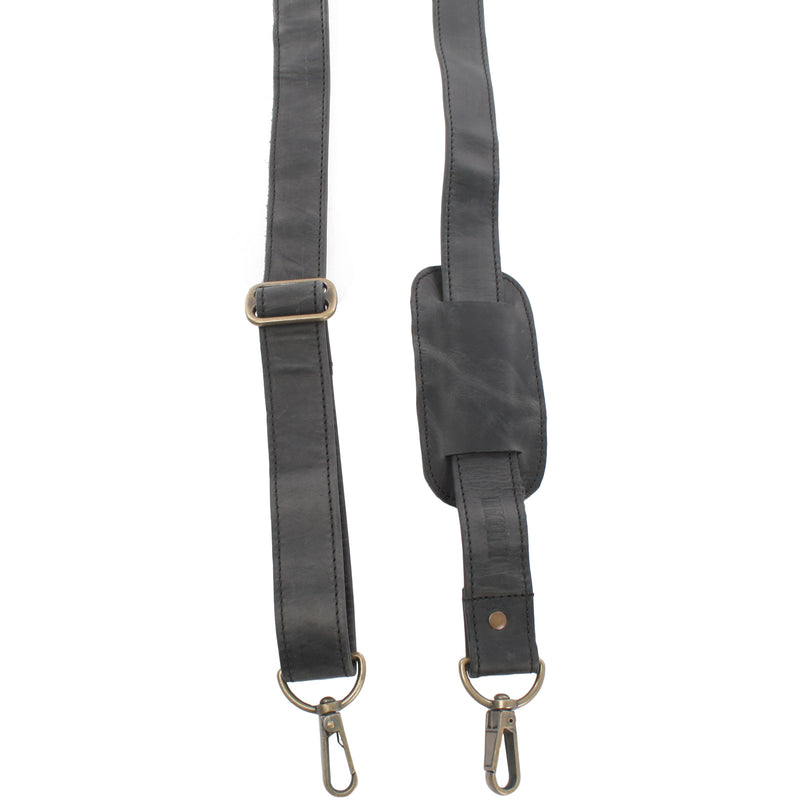 Leconi Trageriemen Leder Grau Breit 150cm LEC-R3