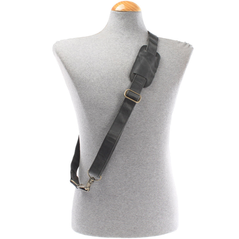 Leconi Trageriemen Leder Grau Breit 150cm LEC-R3