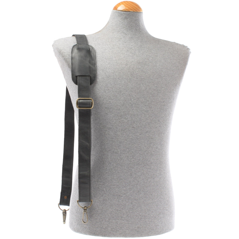 Leconi Trageriemen Leder Grau Breit 150cm LEC-R3