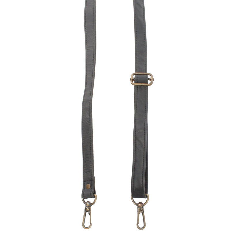 Leconi Trageriemen Leder Grau Schmal 150cm LEC-R4