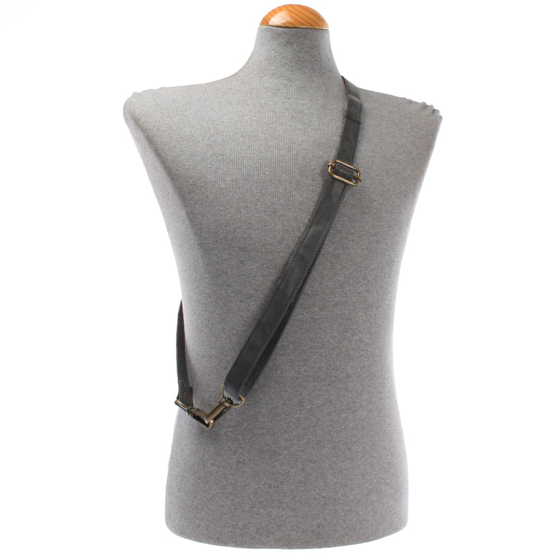 Leconi Trageriemen Leder Grau Schmal 150cm LEC-R4