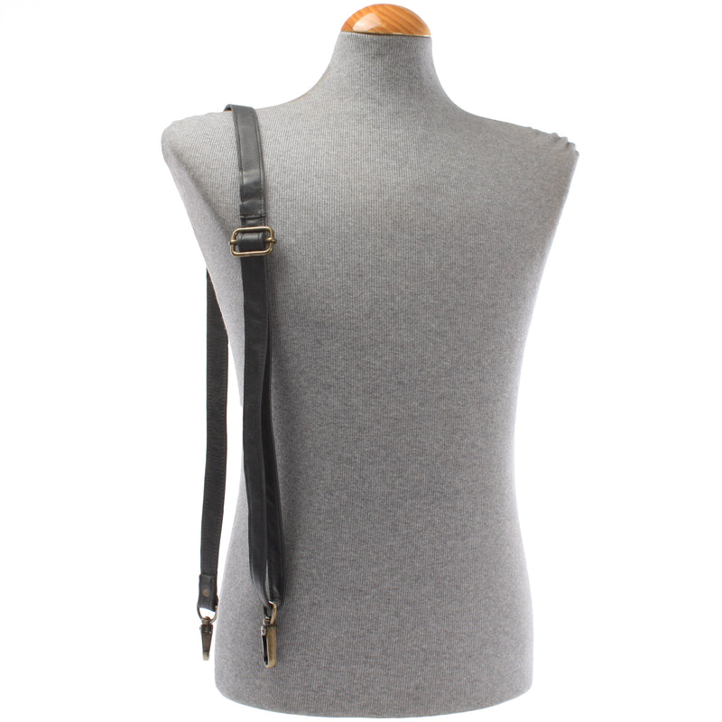 Leconi Trageriemen Leder Grau Schmal 150cm LEC-R4