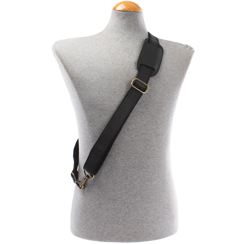 Leconi Trageriemen Leder Schwarz 115cm LEC-R1