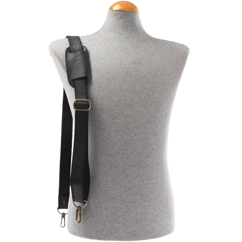 Leconi Trageriemen Leder Schwarz 115cm LEC-R1