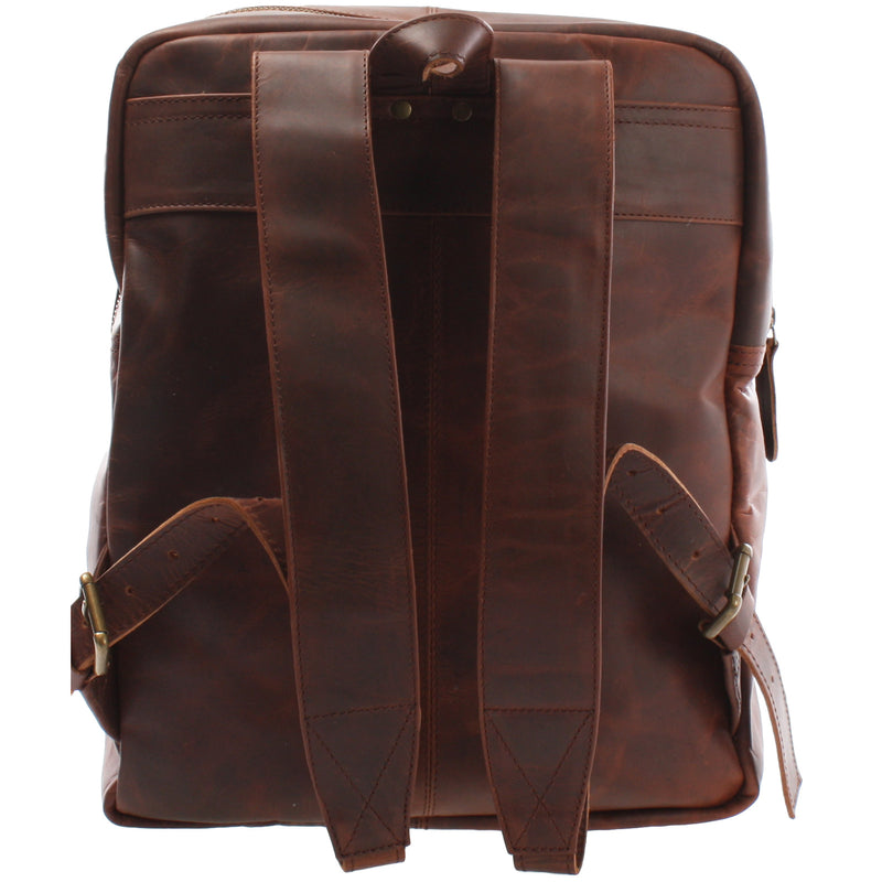 Leconi Lederrucksack Freizeitrucksack Wanderrucksack Leder Braun LE1018