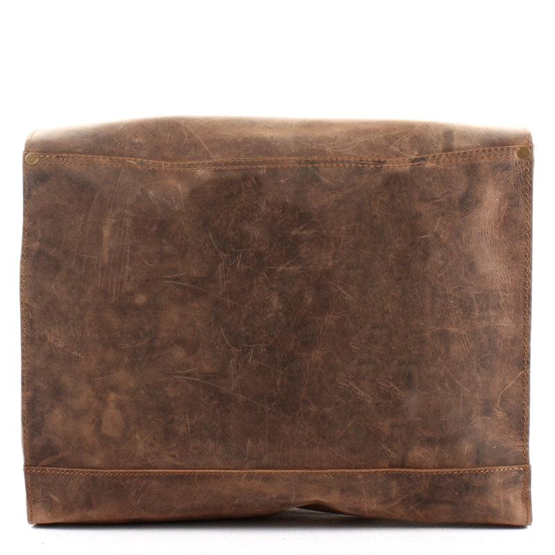 Leconi Messenger Bag Aktentasche Damen Herren Leder Vintage Braun LE3054