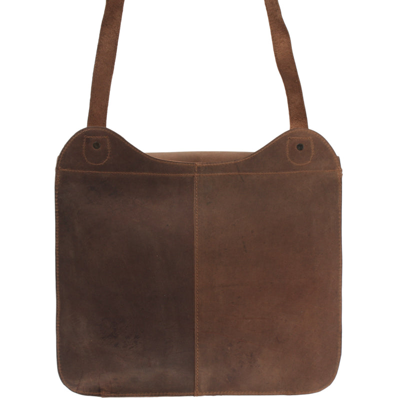 Leconi Messenger Bag Aktentasche Damen Herren Vintage Leder Braun LE3020