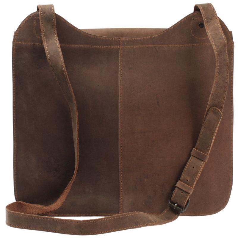 Leconi Messenger Bag Aktentasche Damen Herren Vintage Leder Braun LE3020