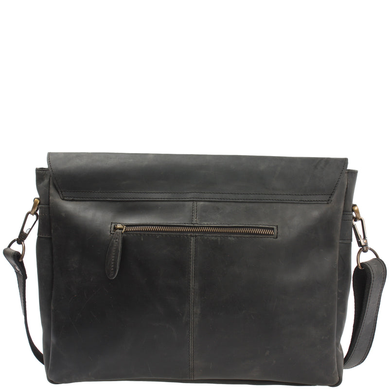 Leconi Messenger Bag Collegetasche DIN A4 Kuriertasche Leder Grau LE3032