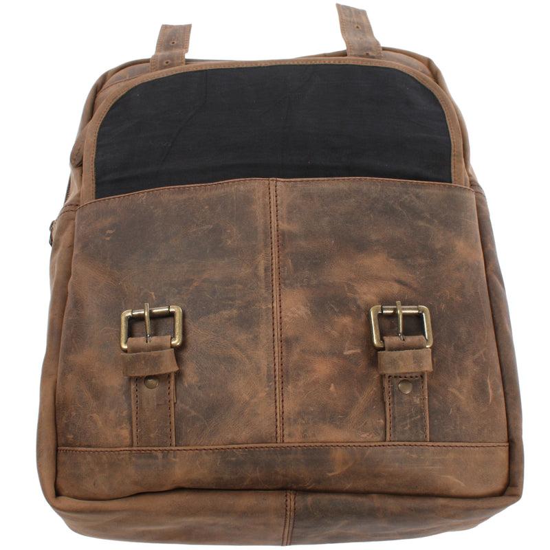 Leconi Rucksack Freizeitrucksack Lederrucksack Leder Schlamm LE1018