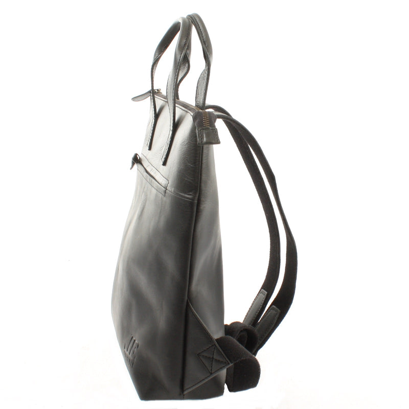 Leconi Rucksack Lederrucksack Freizeitrucksack Damen Herren Leder Dunkelgrau LE1031