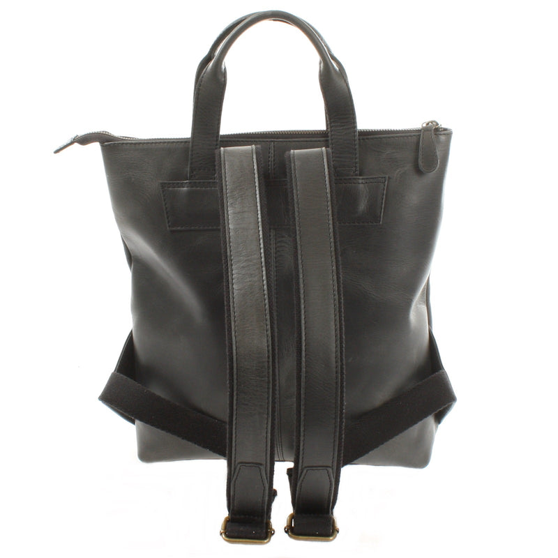 Leconi Rucksack Lederrucksack Freizeitrucksack Damen Herren Leder Dunkelgrau LE1031