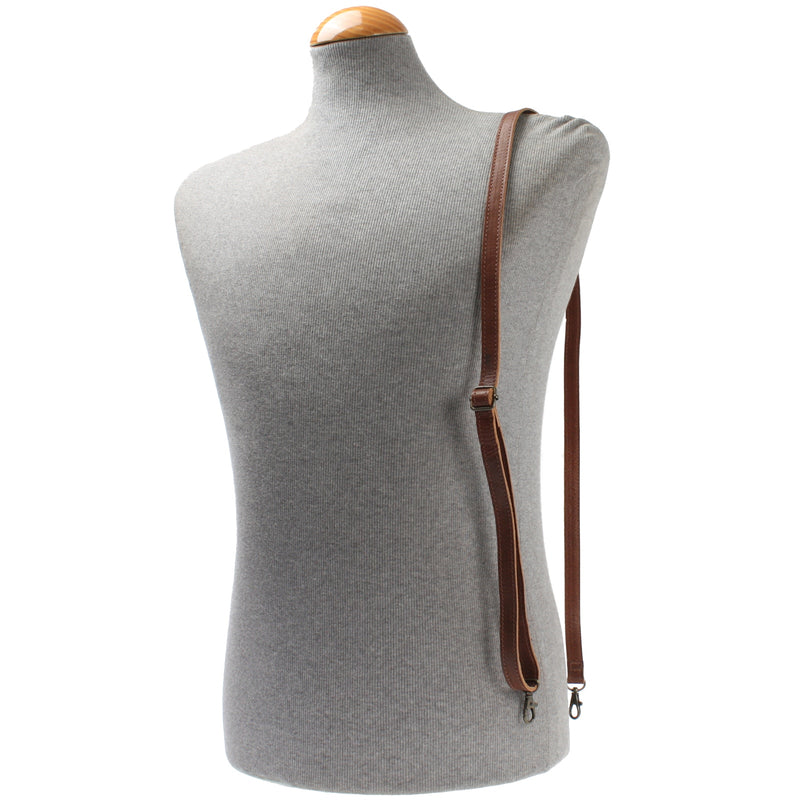 Leconi Schmaler Trageriemen Schultergurt Leder 1,6cm X 150cm Braun LEC-R8