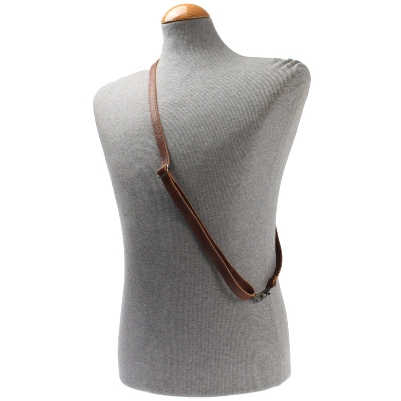 Leconi Schmaler Trageriemen Schultergurt Leder 1,6cm X 150cm Braun LEC-R8