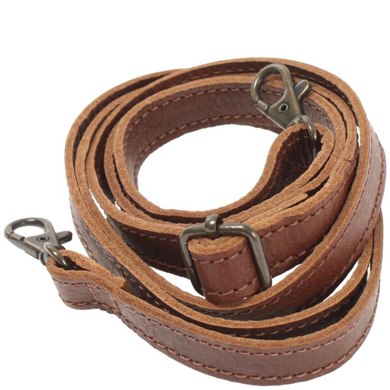 Leconi schmaler Trageriemen Schultergurt Leder 1,6cm x 150cm braun LEC-R8