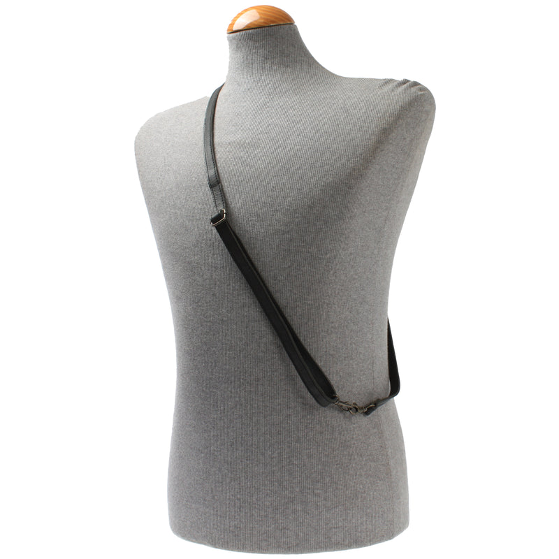 Leconi Schmaler Trageriemen Schultergurt Leder 1,6cm X 150cm Schwarz LEC-R8