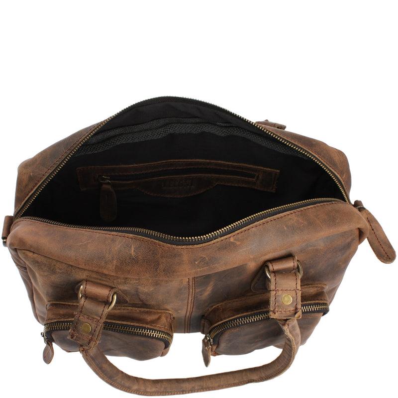 Leconi Schultertasche Handtasche Henkeltasche Damen Leder Schlamm LE0046