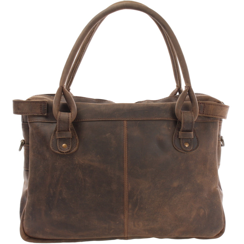 Leconi Schultertasche Henkeltasche Damentasche Handtasche Leder Schlamm LE0050