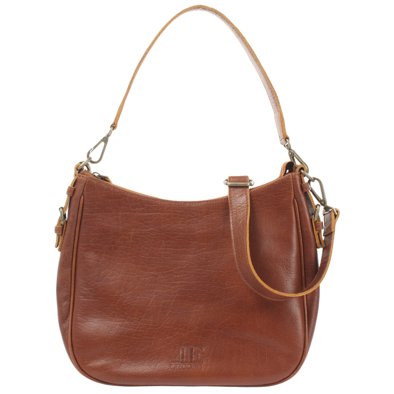 Leconi Schultertasche Henkeltasche Damentasche Leder braun LE0063 Leconi Schultertasche Henkeltasche Damentasche Leder braun LE0063