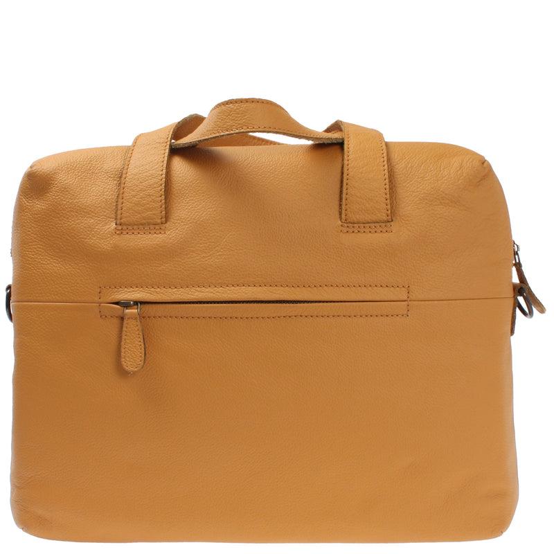 Leconi Schultertasche Henkeltasche Shopper DIN A4 Handtasche Damen Leder Senf LE0059