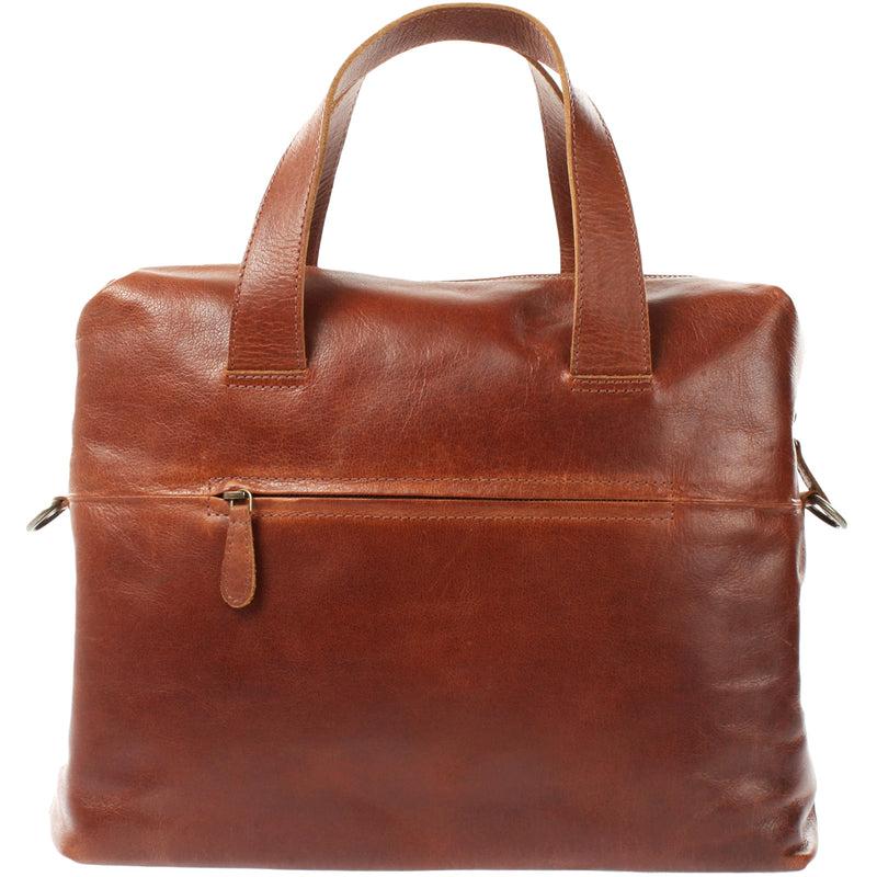 Leconi Schultertasche Henkeltasche Shopper Handtasche Damen Leder Braun LE0059