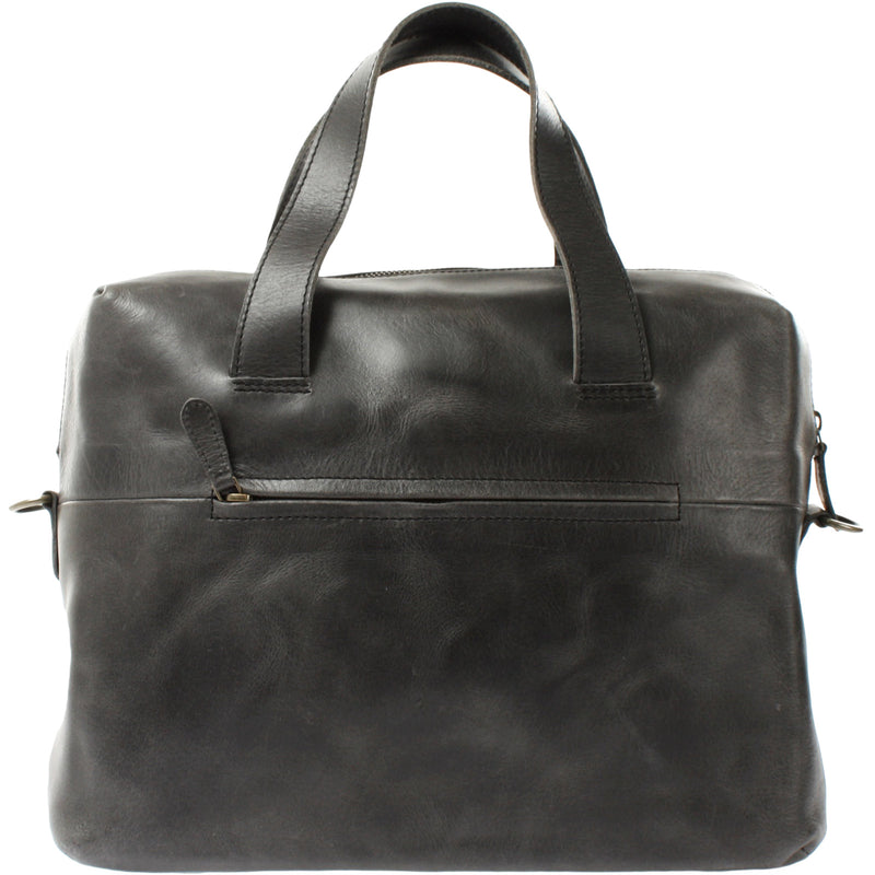 Leconi Schultertasche Henkeltasche Shopper Handtasche Damen Leder Dunkelgrau LE0059