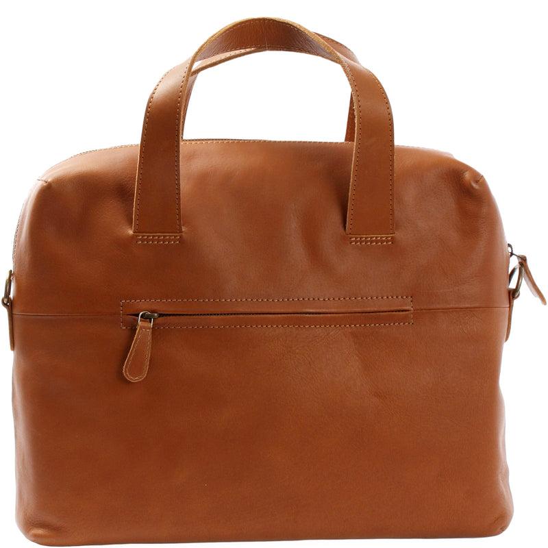 Leconi Schultertasche Henkeltasche Shopper Handtasche Damen Leder Cognac LE0059