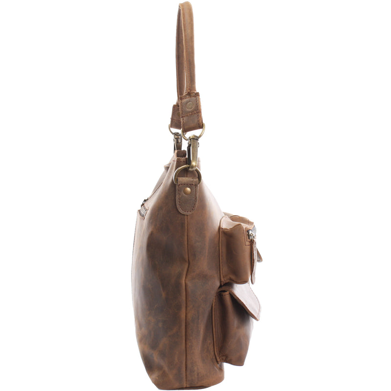 Leconi Schultertasche Umhängetasche Ledertasche Leder Schlamm LE0039