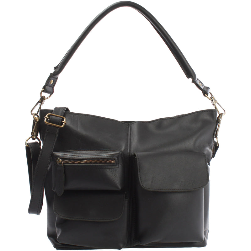 Leconi Schultertasche Umhängetasche Ledertasche Leder schwarz LE0039 Leconi Schultertasche Umhängetasche Ledertasche Leder schwarz LE0039