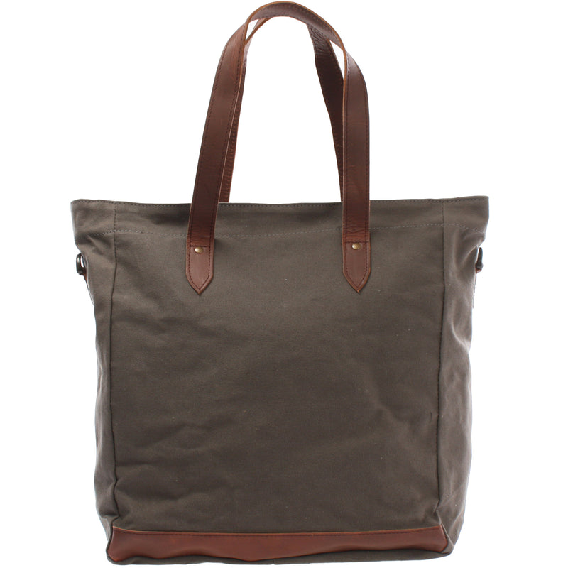 Leconi Shopper Beuteltasche Damentasche Canvas Leder Grau LE0040