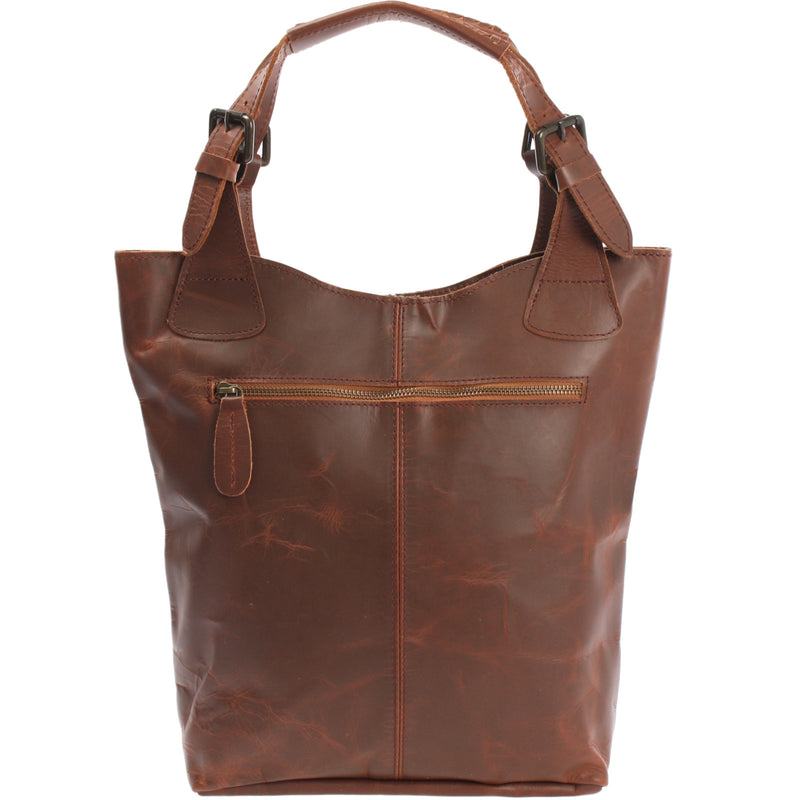 Leconi Shopper Henkeltasche Damentasche Leder Braun LE0033