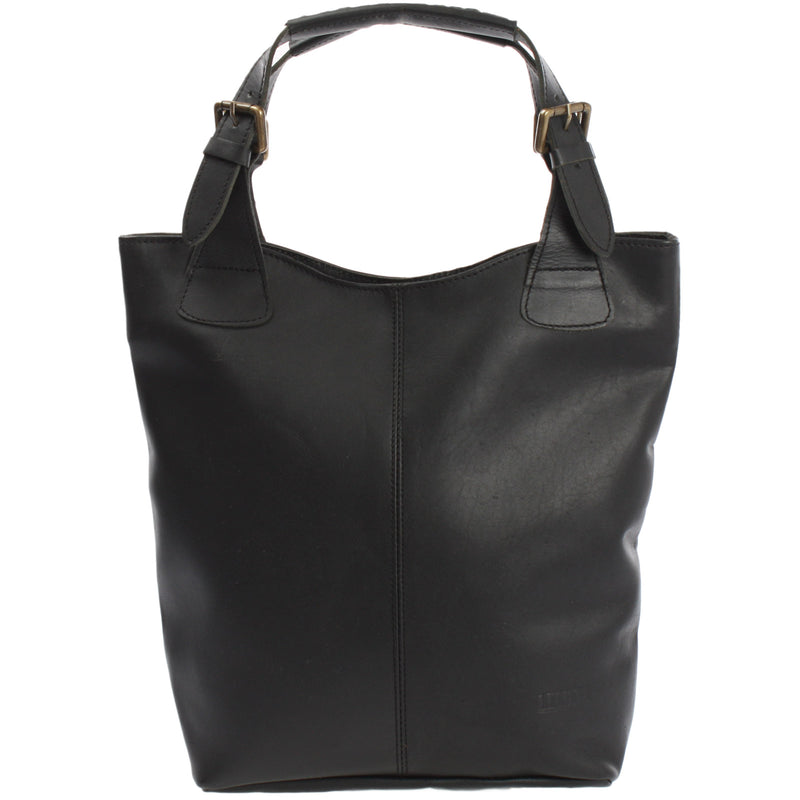 Leconi Shopper Henkeltasche Damentasche Leder schwarz LE0033