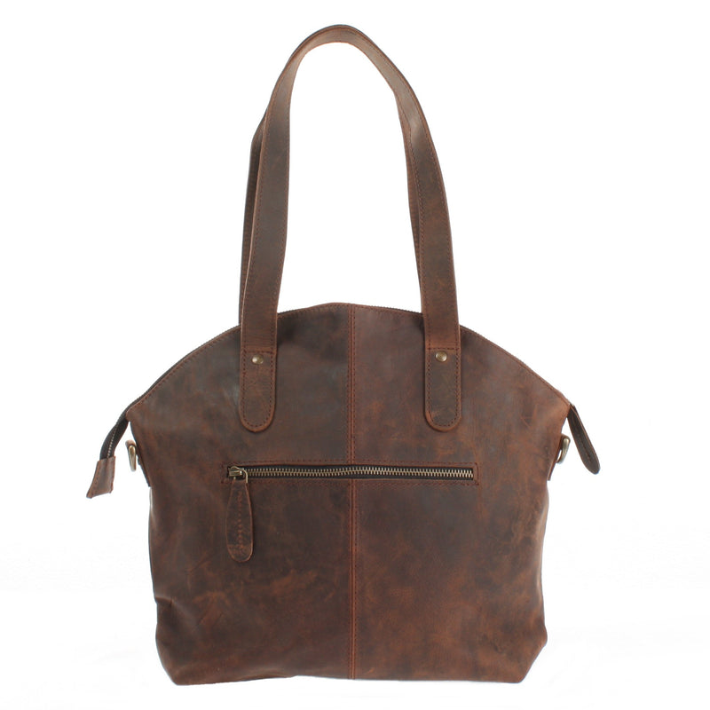 Leconi Shopper Schultertasche Damen Handtasche Ledertasche Henkeltasche Leder Schlamm LE0060