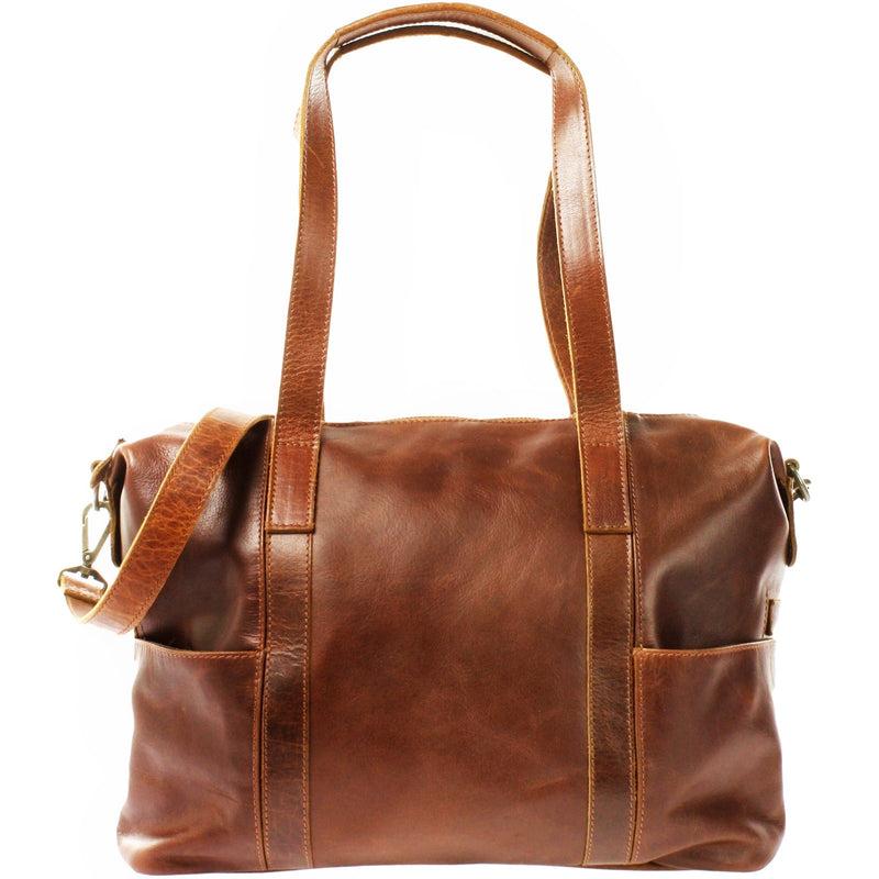 Leconi Shopper Schultertasche Henkeltasche Damen Handtasche Leder braun LE0061