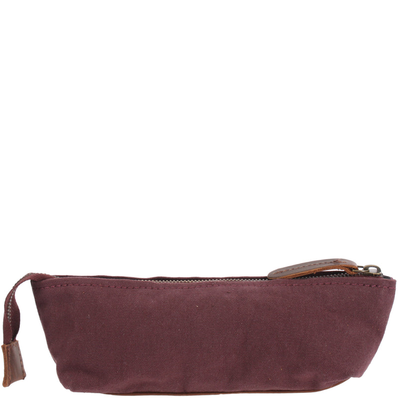 Leconi Stiftemappe Federtasche Stifteetui Federmappe Damen Herren Canvas Leder Bordeaux LE9026