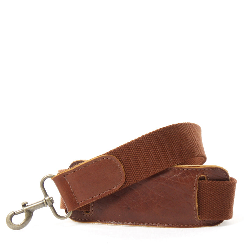 Leconi Trageriemen Baumwolle Leder 150cm Braun LEC-R6