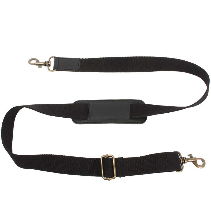 Leconi Trageriemen Baumwolle Leder 150cm Schwarz LEC-R6