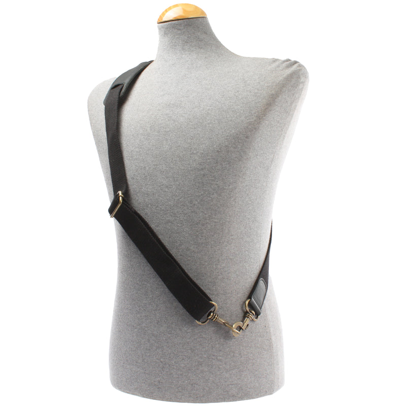 Leconi Trageriemen Baumwolle Leder 150cm Schwarz LEC-R6