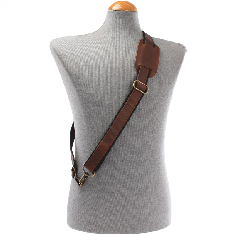 Leconi Trageriemen Leder Braun - Schwarz 150cm LEC-R2