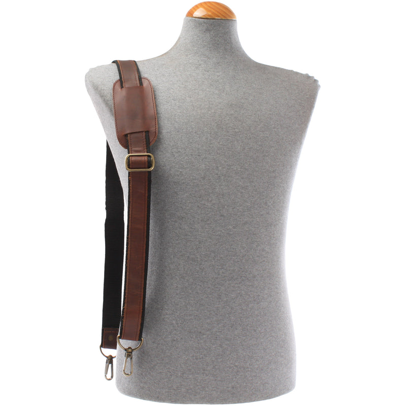 Leconi Trageriemen Leder Braun - Schwarz 150cm LEC-R2