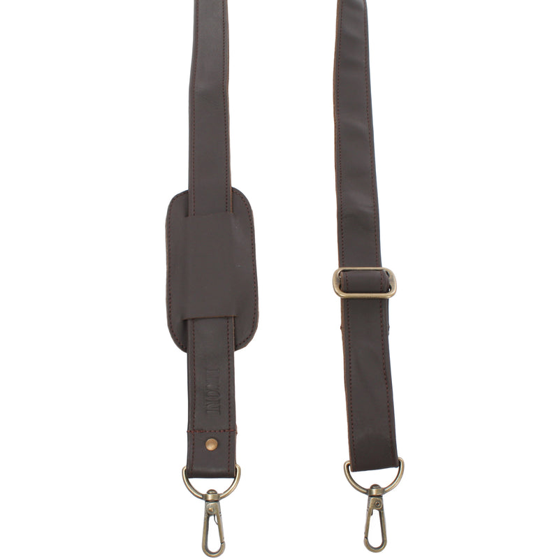 Leconi Trageriemen Leder Dunkelbraun Breit 150cm LEC-R3