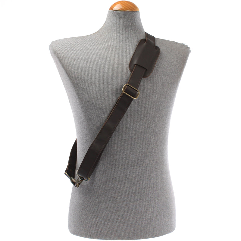 Leconi Trageriemen Leder Dunkelbraun Breit 150cm LEC-R3