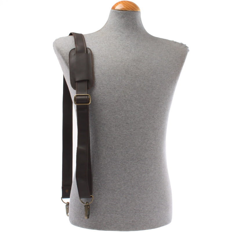 Leconi Trageriemen Leder Dunkelbraun Breit 150cm LEC-R3