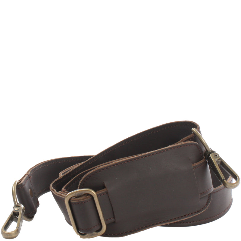 Leconi Trageriemen Leder dunkelbraun breit 150cm LEC-R3