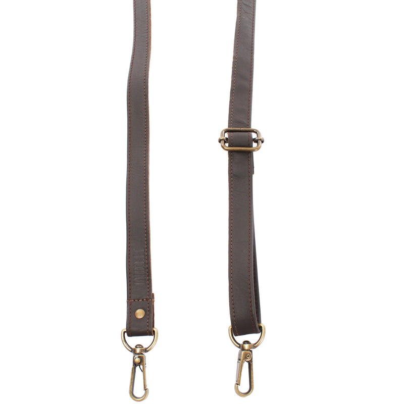 Leconi Trageriemen Leder Dunkelbraun Schmal 150cm LEC-R4