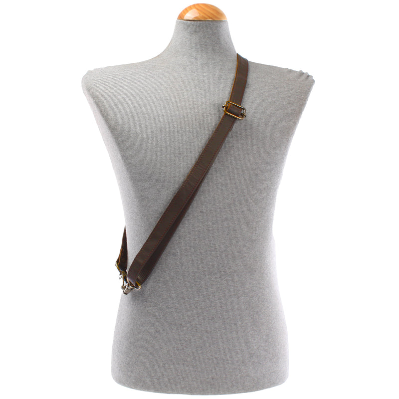 Leconi Trageriemen Leder Dunkelbraun Schmal 150cm LEC-R4