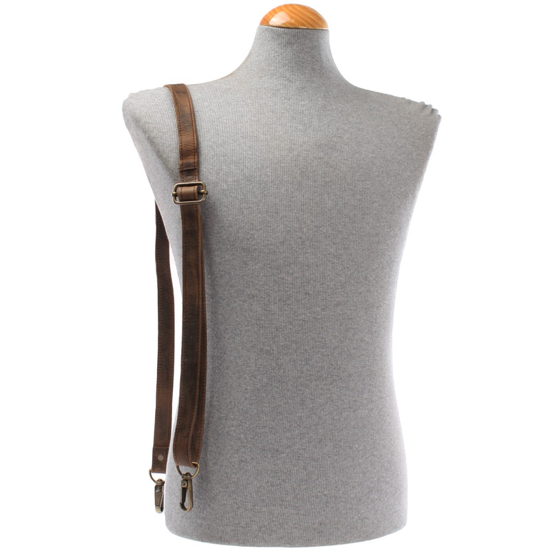 Leconi Trageriemen Leder Schlamm Schmal 150cm LEC-R4